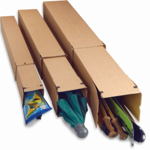 Kokerdoos 105x105x860mm telescoop met plakstrip BRUIN